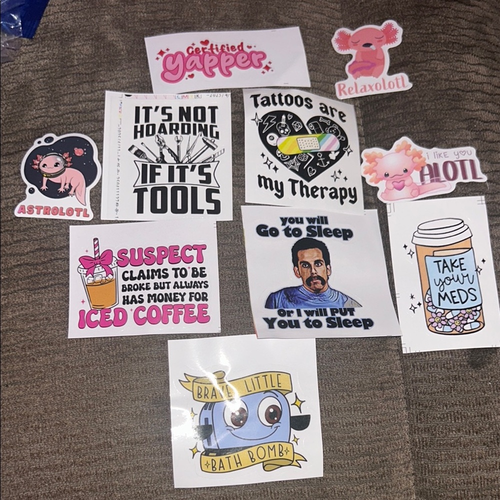 10 Pc. Vinyl Funny Stickers